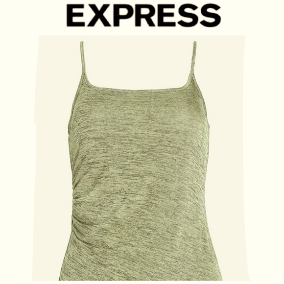 EXPRESS Metallic Cami Ruched Side Gold Heather size M NEW - Picture 1 of 9